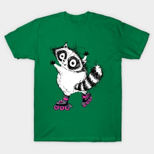 A Cute Little Raccoon on Some Sweet Blades T-Shirt